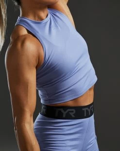 TYR Base Kinetic™ Women's Cropped High Neck Tank - Solid -Tyr FGCHTS3A 986 alt07