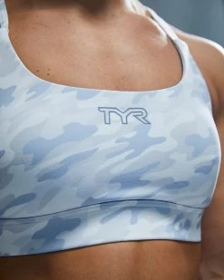 TYR Base Kinetic™ Women's High Neck Sports Bra - Whiteout Camo -Tyr FGDSWC3A 100 alt07