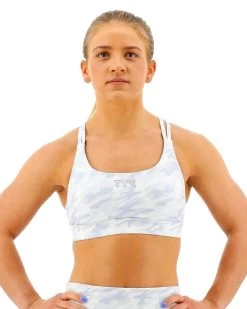 TYR Base Kinetic™ Women's High Neck Sports Bra - Whiteout Camo -Tyr FGDSWC3A 100 main01
