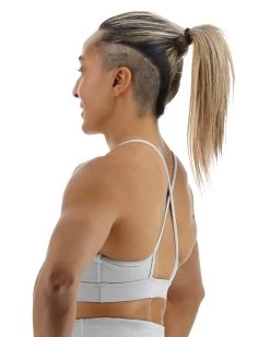 TYR Base Kinetic™ Women's High Neck Big Logo Sports Bra - Heather -Tyr FGHSHL3A 254 alt04