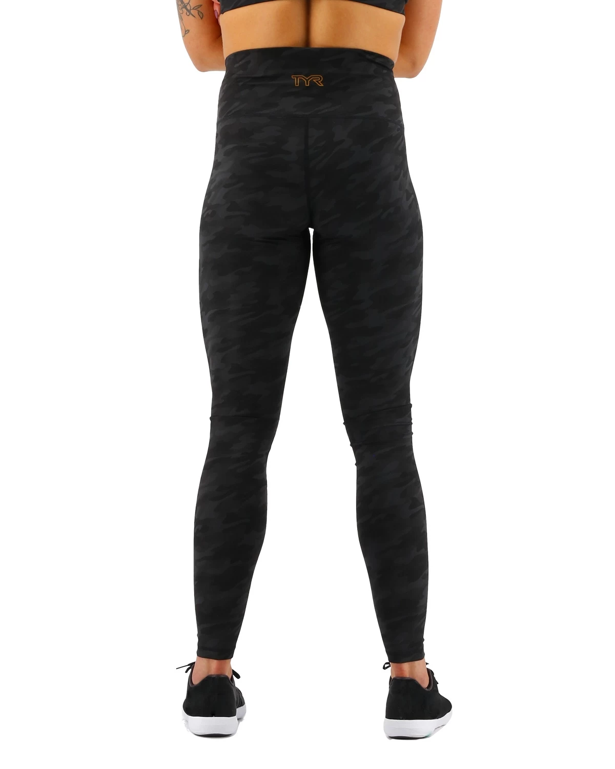 TYR Base Kinetic™ Women's High-Rise Full Length Leggings- Blackout Camo 4 TYR Base Kinetic™ Women's High-Rise Full Length Leggings- Blackout Camo - Image 2