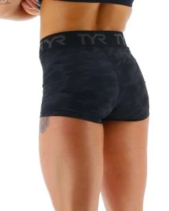 TYR Base Kinetic™ Women's Mid-Rise 2" Logo Short - Blackout Camo -Tyr FTMLSB3A 001 alt04