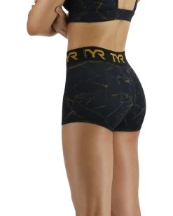 TYR Base Kinetic™ Women's Mid-Rise 2" Logo Short - Goldstone -Tyr FTMLSG3A 001 alt03