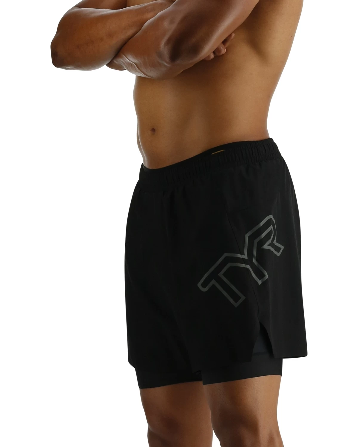 TYR Hydrosphere™ Men's Lined 6" Momentum Big Logo Shorts - Solid 5 TYR Hydrosphere™ Men's Lined 6" Momentum Big Logo Shorts - Solid - Image 3