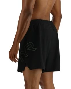 TYR Hydrosphere™ Men's Unlined 6" Momentum Big Logo Shorts - Solid -Tyr MMSUSL3A 001 alt03