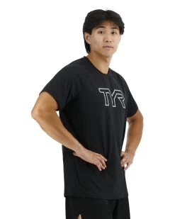 TYR ClimaDry™ Men's Raglan Big Logo Tech Tee - Solid 17 TYR ClimaDry™ Men's Raglan Big Logo Tech Tee - Solid -Tyr MPTRSL3A 001 alt06
