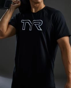 TYR ClimaDry™ Men's Raglan Big Logo Tech Tee - Solid 18 TYR ClimaDry™ Men's Raglan Big Logo Tech Tee - Solid -Tyr MPTRSL3A 001 alt07