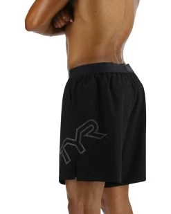 TYR Hydrosphere™ Men's Lined 7" Unbroken Big Logo Shorts - Solid -Tyr MUSLSL3A 001 alt03