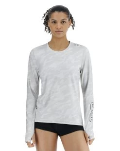 TYR SunDefense™ Women's Vented Long Sleeve Crew Shirt - Camohex