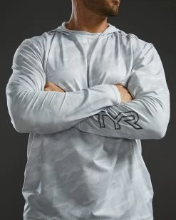 TYR SunDefense™ Men's Vented Hooded Shirt - Camohex -Tyr PMLHCA7A 990 alt07