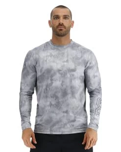 TYR SunDefense™ Men's Vented Long Sleeve Crew Shirt - Turbulent
