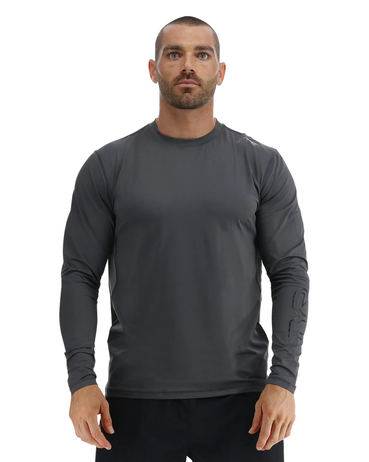 TYR SunDefense™ Men's Vented Long Sleeve Crew Shirt - Solid 2 TYR SunDefense™ Men's Vented Long Sleeve Crew Shirt - Solid