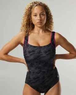 TYR Durafast Elite® Women's Square Neck Controlfit Swimsuit - Blackout Camo -Tyr TSQRBC7A 001 alt07