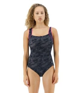 TYR Durafast Elite® Women's Square Neck Controlfit Swimsuit - Blackout Camo