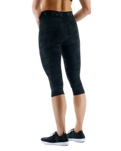 TYR Base Kinetic™ Women's Mid-Rise Logo Cropped Leggings - Blackout Camo -Tyr ftccb3a 001 alt04 2 4