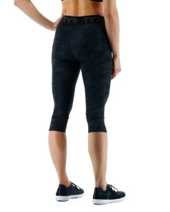 TYR Base Kinetic™ Women's Mid-Rise Logo Cropped Leggings - Blackout Camo -Tyr ftccb3a 001 alt05 2 3