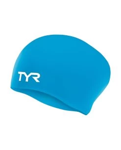 TYR Youth Long Hair Silicone Wrinkle-Free Swim Cap