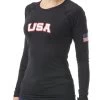TYR Durafast Lite® Women's USA Belize Long Sleeve Rashguard - Solid -Tyr swfus7a 001 alt05