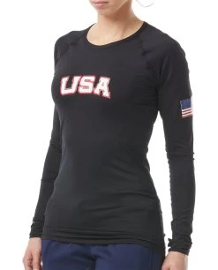 TYR Durafast Lite® Women's USA Belize Long Sleeve Rashguard - Solid