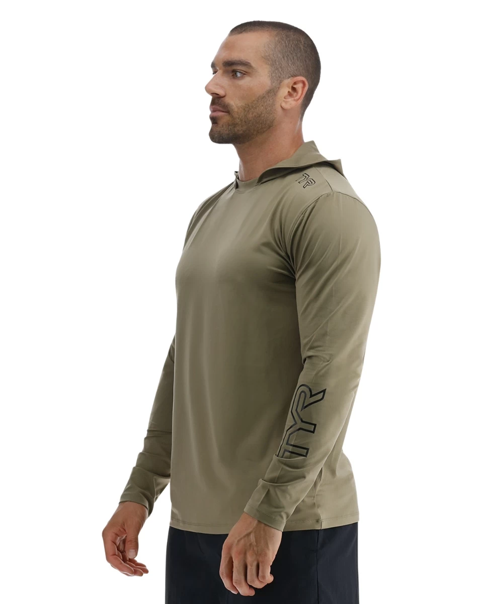 TYR Men's SunDefense Hooded Shirt 14 TYR Men's SunDefense Hooded Shirt - Image 12