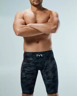 TYR Men’s Venzo™ High-Waist Jammer Swimsuit - Camo Fire -Tyr vzcfhw6a 937 alt07